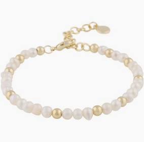 Julie small brace Gold white i gruppen Armband / Guldarmband hos SCANDINAVIAN JEWELRY DESIGN (1311-3200-362)