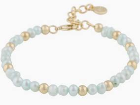 Julie small brace Gold light blue i gruppen Armband / Guldarmband hos SCANDINAVIAN JEWELRY DESIGN (1311-3200-378)