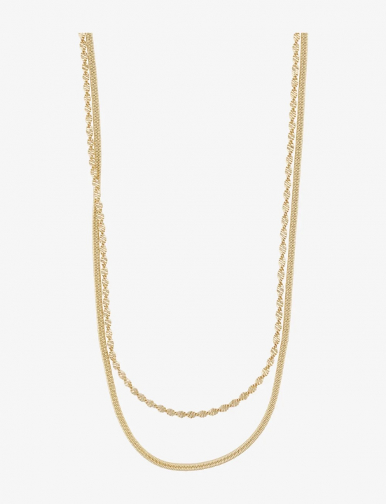 Serena double neck 45 Gold i gruppen Halsband / Guldhalsband hos SCANDINAVIAN JEWELRY DESIGN (1312-0645-257)