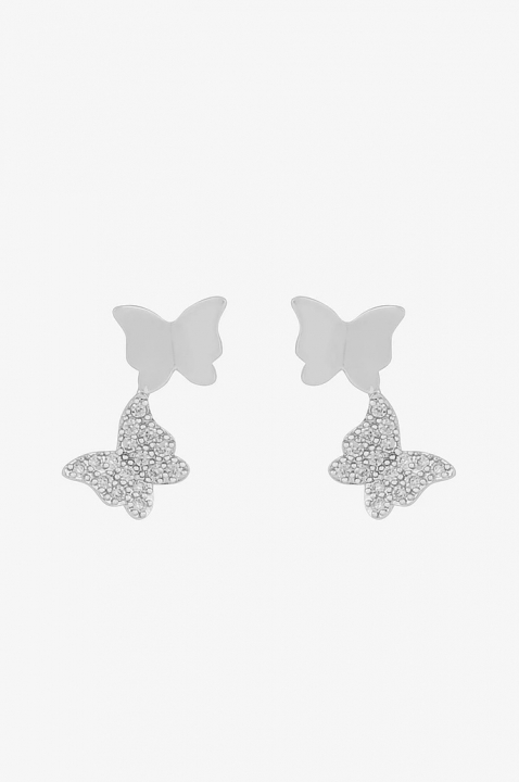 Vega short ear Silver clear i gruppen Örhängen / Silverörhängen hos SCANDINAVIAN JEWELRY DESIGN (1313-6600-012)