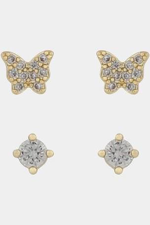 Vega ear set Gold clear i gruppen Örhängen / Guldörhängen hos SCANDINAVIAN JEWELRY DESIGN (1313-6800-251)