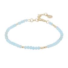 Harper neck 45 Gold light blue i gruppen Halsband / Guldhalsband hos SCANDINAVIAN JEWELRY DESIGN (1314-0145-378)