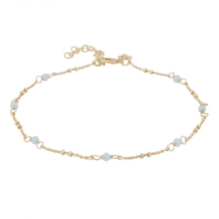 Harper chain anklet Gold light blue i gruppen Accessoarer / Fotlänkar hos SCANDINAVIAN JEWELRY DESIGN (1314-9200-378)