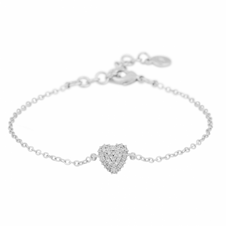 Stina heart chain brace Silver i gruppen Armband / Silverarmband hos SCANDINAVIAN JEWELRY DESIGN (1336-3700-012)