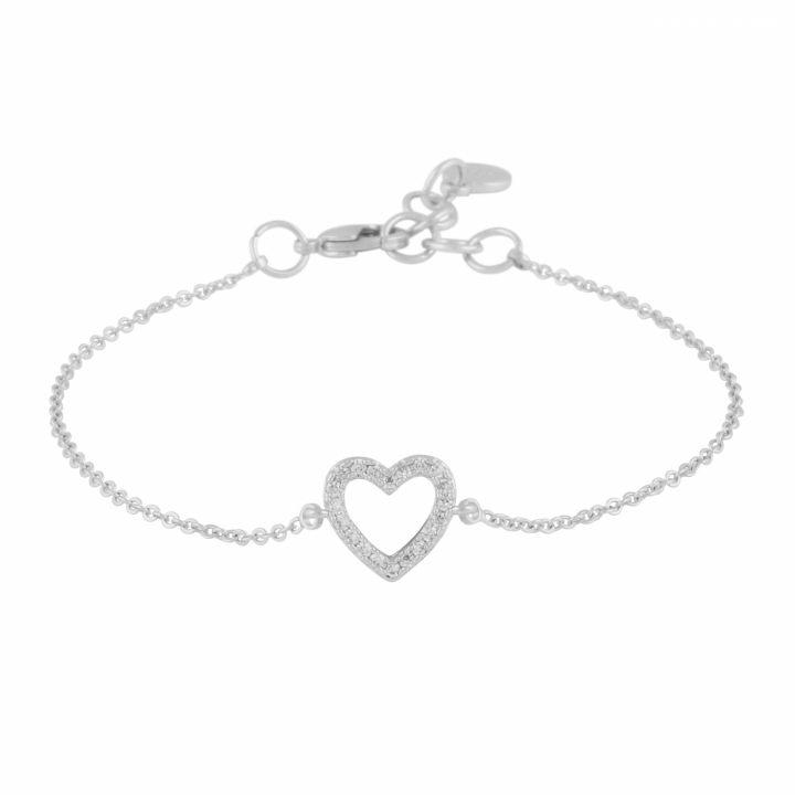 Nisi heart Armband Silver i gruppen Armband / Silverarmband hos SCANDINAVIAN JEWELRY DESIGN (1356-3100-012)