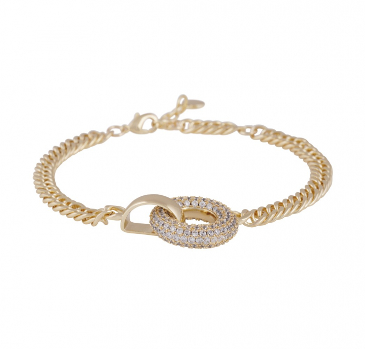 Liz big double ring crystal Armband Guld i gruppen Armband / Guldarmband hos SCANDINAVIAN JEWELRY DESIGN (1359-3100-251)