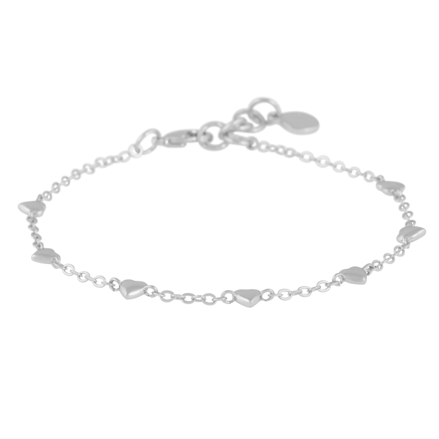 Lovely small hearts chain Armband Silver i gruppen Armband / Silverarmband hos SCANDINAVIAN JEWELRY DESIGN (1363-3500-256)