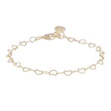 Lovely Hearts Chain Armband Guld i gruppen Armband / Guldarmband hos SCANDINAVIAN JEWELRY DESIGN (1363-3600-257)