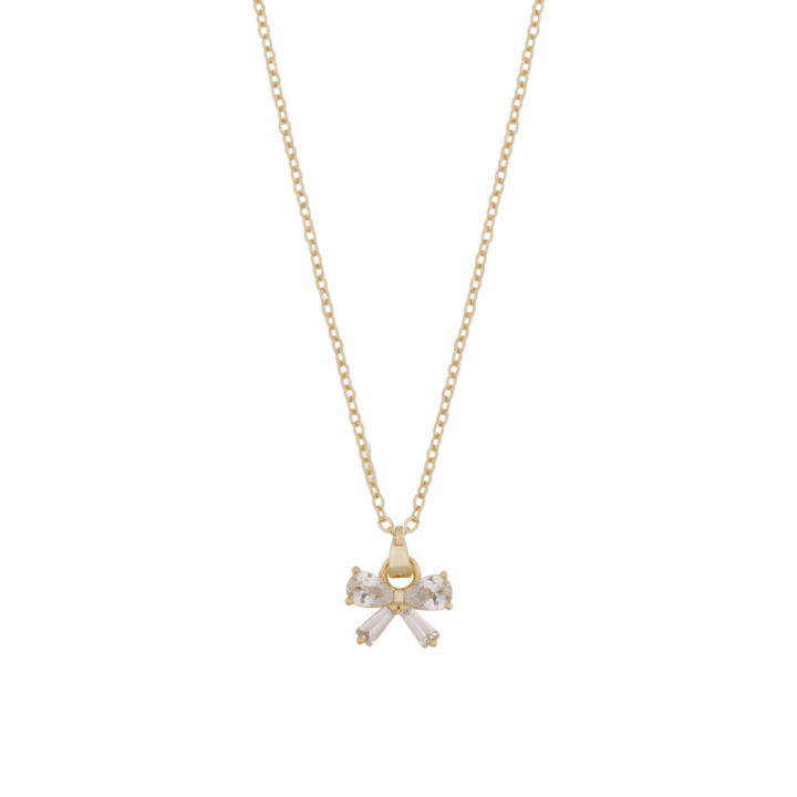 Eira bow Halsband Guld i gruppen Halsband / Guldhalsband hos SCANDINAVIAN JEWELRY DESIGN (1368-0345-251)