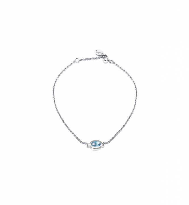 Love bead Armband Silver -topaz i gruppen Armband / Silverarmband hos SCANDINAVIAN JEWELRY DESIGN (14-100-02418-1619)