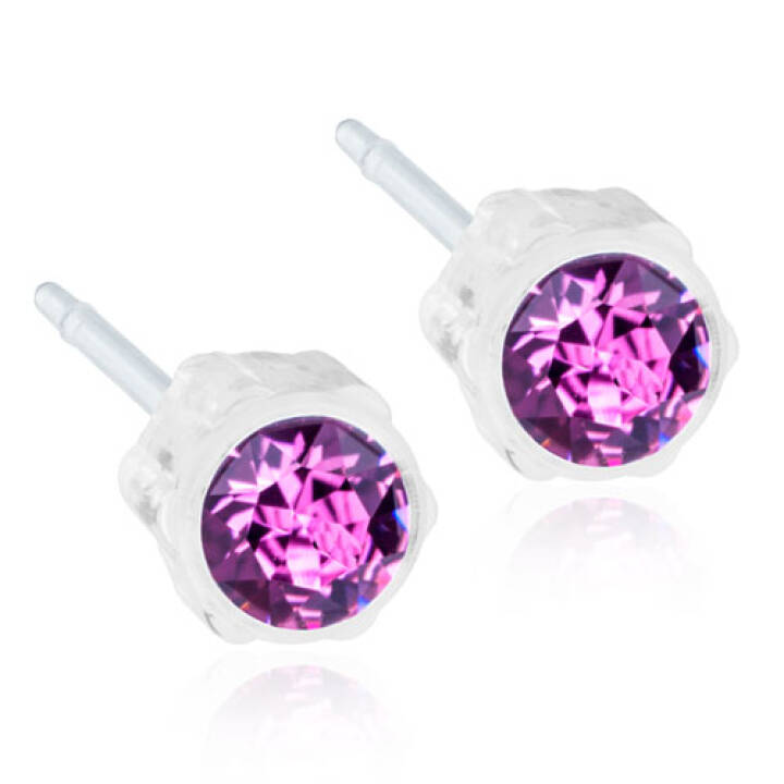 BLOMDAHL Medical Plastic  4 mm Amethyst Örhänge