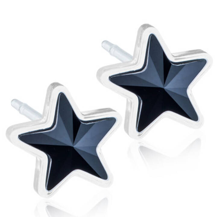 BLOMDAHL Medical Plastic Star 6 mm Jet Örhänge