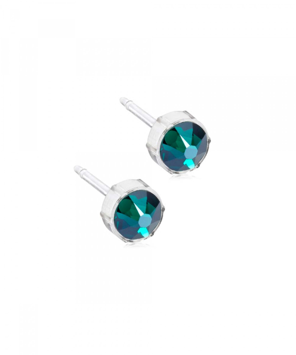 Bezel 6 mm, Emerald Medical Plastic i gruppen Örhängen hos SCANDINAVIAN JEWELRY DESIGN (15-0109-15)