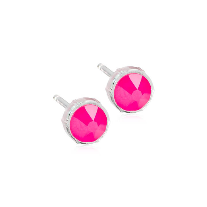 Medical Plastic  6 mm Electric pink Örhänge