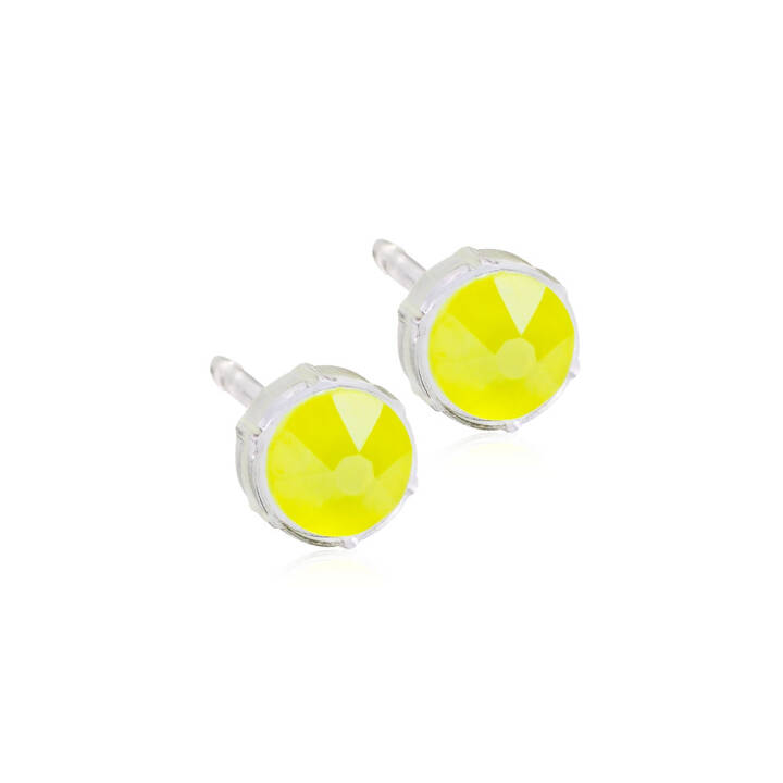 Medical Plastic  6 mm Electric yellow Örhänge