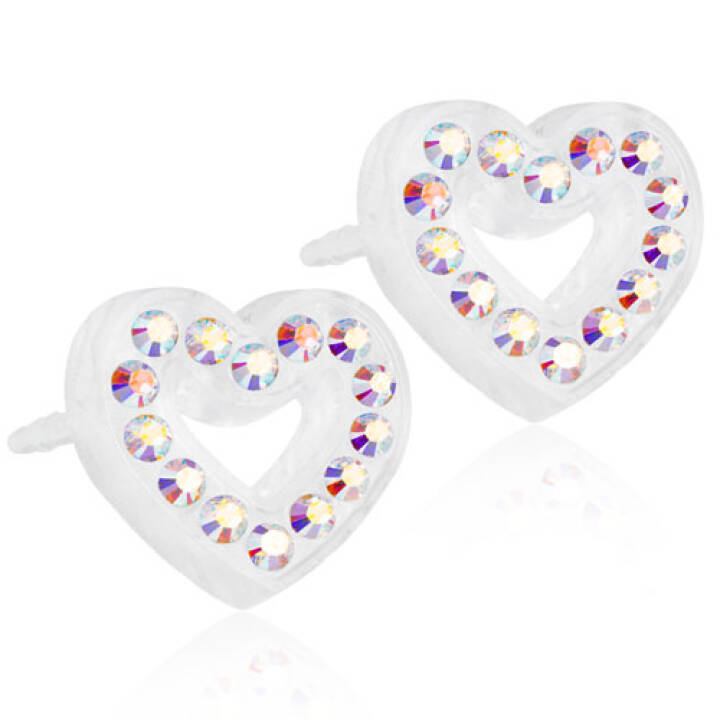 Medical Plastic Brilliance Heart Hollow 10 mm Rainbow Örhänge