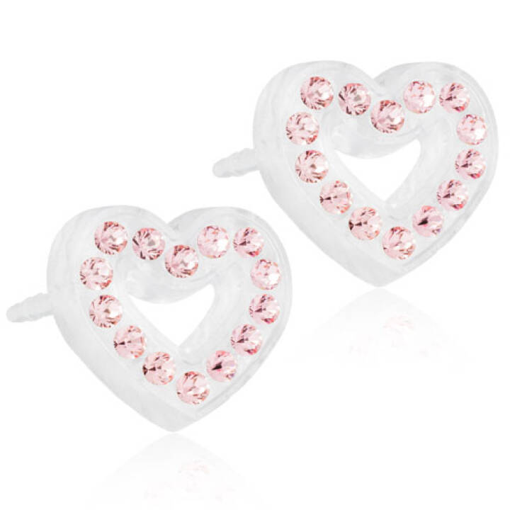 Medical Plastic Brilliance Heart Hollow  10 mm Light rose Örhänge