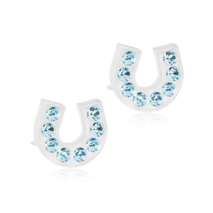 Medical Plastic Brilliance Horseshoe 7 mm Aquamarine Örhänge