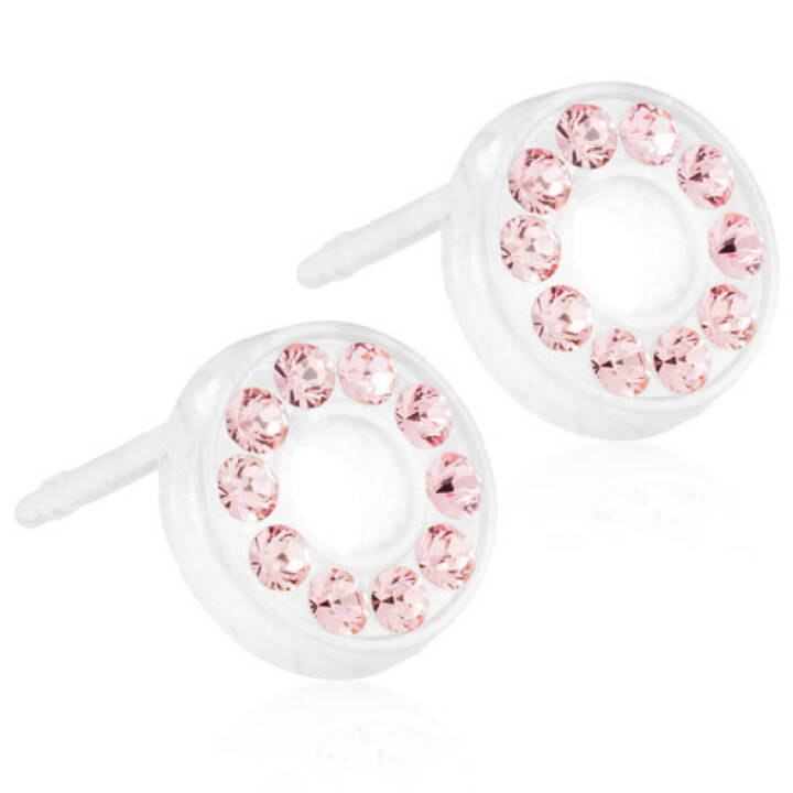 Medical Plastic Brilliance Puck Hollow 8 mm Light rose Örhänge