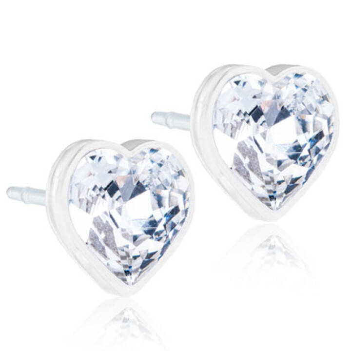 Medical Plastic Heart 6 mm Crystal Örhänge