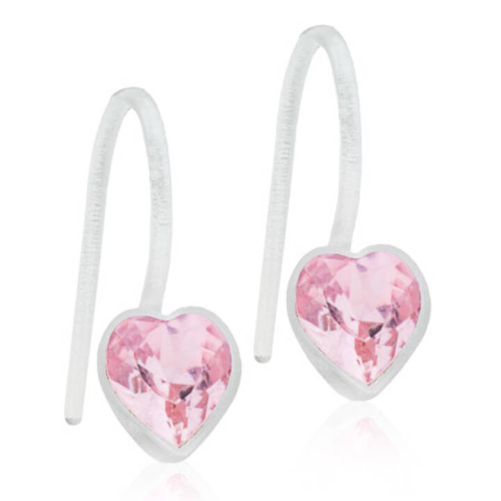 Medical Plastic Pendant Fixed Heart 6 mm Light rose Örhänge