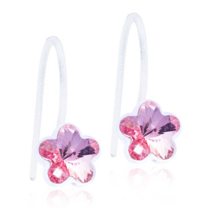 Medical Plastic Pendant Fixed Flower 6 mm Light rose Örhänge