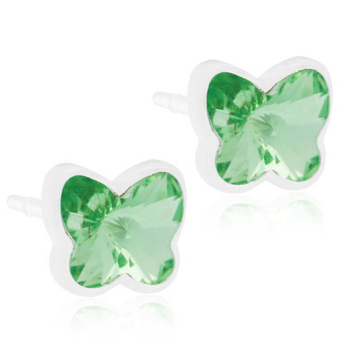 Medical Plastic Butterfly 5 mm Peridot Örhänge