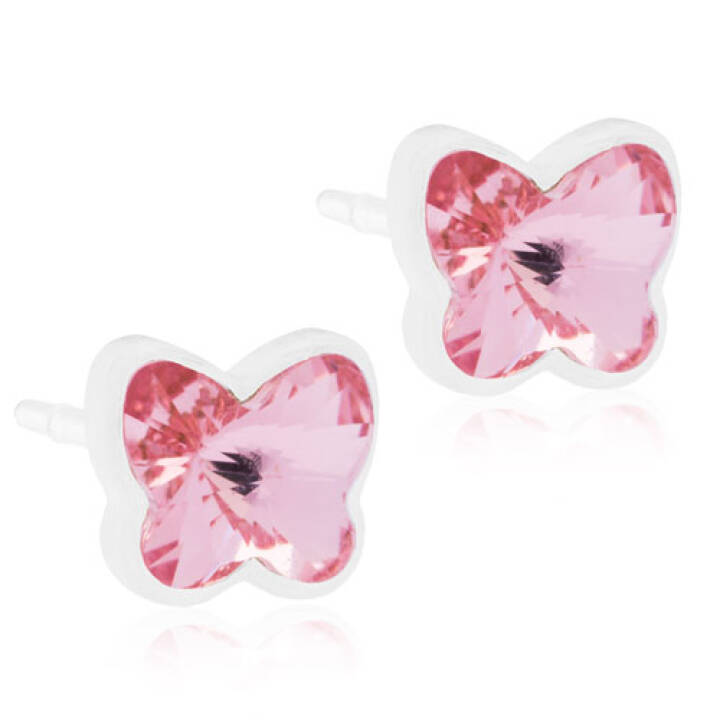 Medical Plastic Butterfly 5 mm Light rose Örhänge