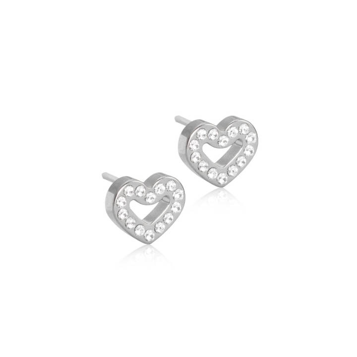 Natural Titanium Brilliance Heart Hollow 8 mm Crystal Örhänge