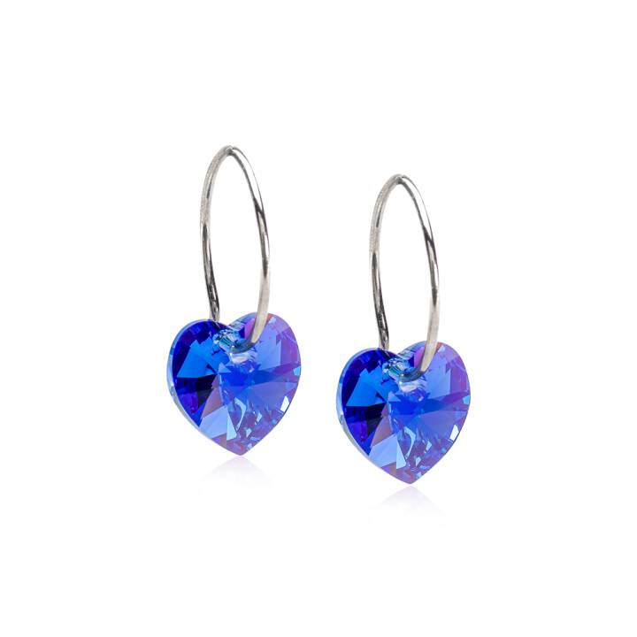 NT Heart 10 mm, Sapphire i gruppen Örhängen hos SCANDINAVIAN JEWELRY DESIGN (15-1255-04)