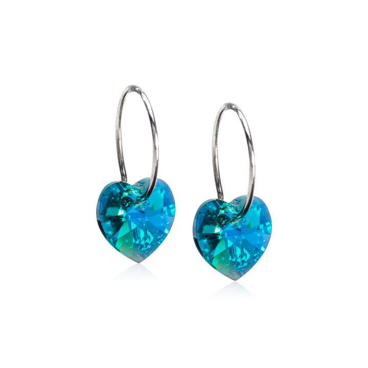 NT Heart 10 mm, Turquoise i gruppen Örhängen hos SCANDINAVIAN JEWELRY DESIGN (15-1255-11)