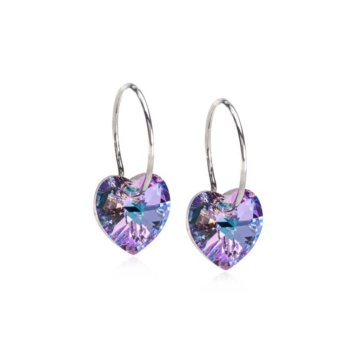 NT Heart 10 mm, Lilac i gruppen Örhängen hos SCANDINAVIAN JEWELRY DESIGN (15-1255-76)