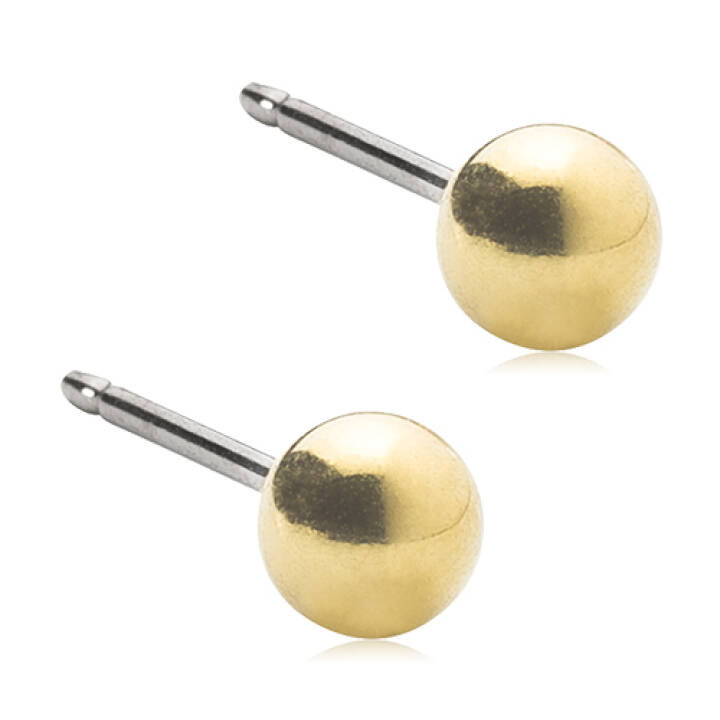 BLOMDAHL Golden Titanium Ball 4 mm Örhänge