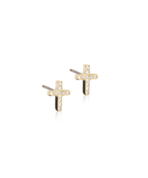 GT Brilliance Cross 8 mm, Crystal i gruppen Örhängen / Guldörhängen hos SCANDINAVIAN JEWELRY DESIGN (15-13171-01)