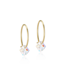 GT Ear Ring 14 mm, Bicone 6 mm, Rainbow i gruppen Örhängen / Guldörhängen hos SCANDINAVIAN JEWELRY DESIGN (15-1347-02)