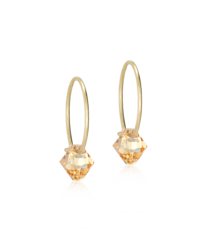 GT Ear Ring 14 mm, Bicone 6 mm, Golden shadow i gruppen Örhängen / Guldörhängen hos SCANDINAVIAN JEWELRY DESIGN (15-1347-28)