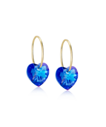 GT Ear Ring 14 mm, Heart 10 mm, Sapphire i gruppen Örhängen / Guldörhängen hos SCANDINAVIAN JEWELRY DESIGN (15-1355-04)