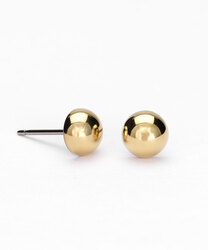 GT Half ball 6 mm gold i gruppen Örhängen / Guldörhängen hos SCANDINAVIAN JEWELRY DESIGN (15-1387-00)