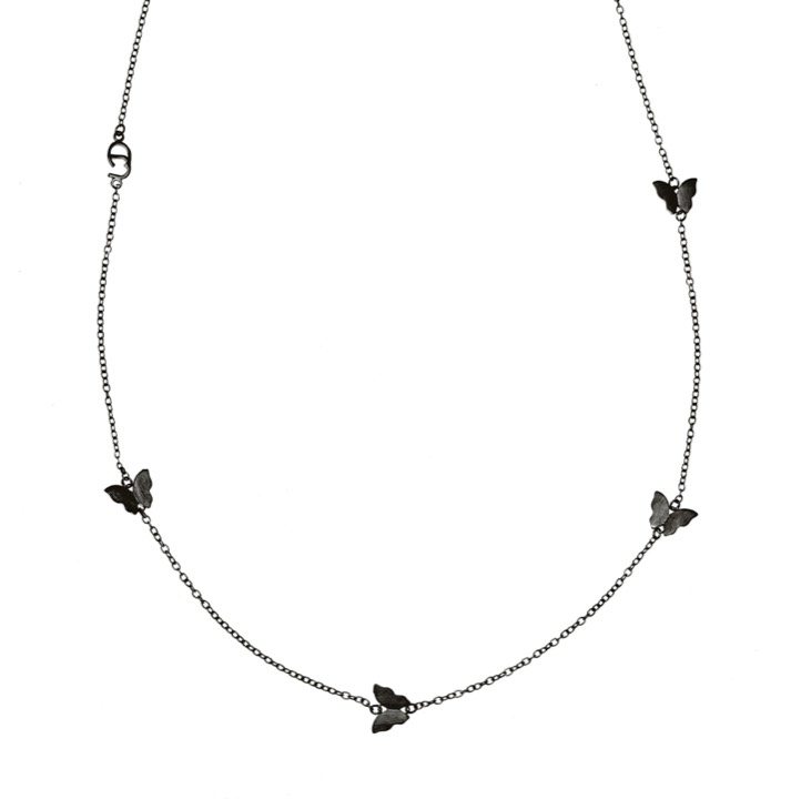 Butterfly chain halsband Black 90-95 cm i gruppen Halsband / Silverhalsband hos SCANDINAVIAN JEWELRY DESIGN (1514240003)