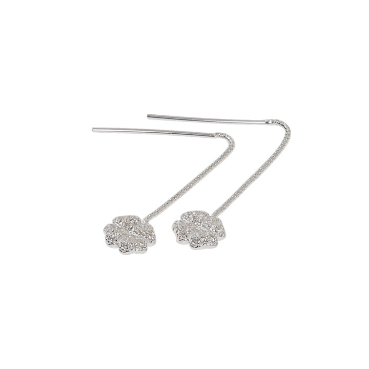 Four heart long ear Örhänge (silver) i gruppen Örhängen hos SCANDINAVIAN JEWELRY DESIGN (1525411013)