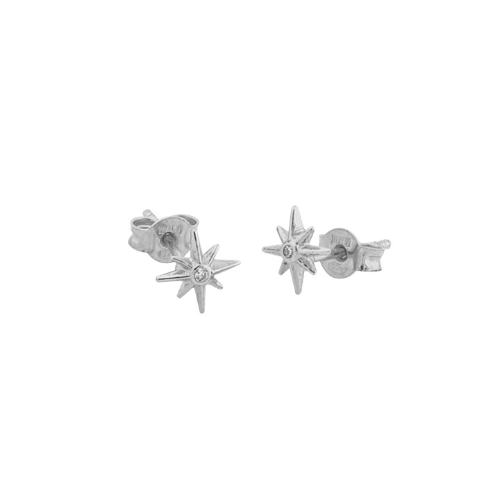 One star small örhänge Silver i gruppen Örhängen / Silverörhängen hos SCANDINAVIAN JEWELRY DESIGN (1633411001)