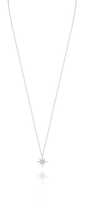 One star halsband Silver 41-45 cm i gruppen Halsband / Silverhalsband hos SCANDINAVIAN JEWELRY DESIGN (1637111001)