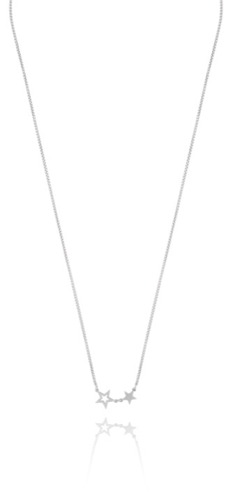 Double star halsband Silver 40-45 cm i gruppen Halsband / Silverhalsband hos SCANDINAVIAN JEWELRY DESIGN (1711111001)