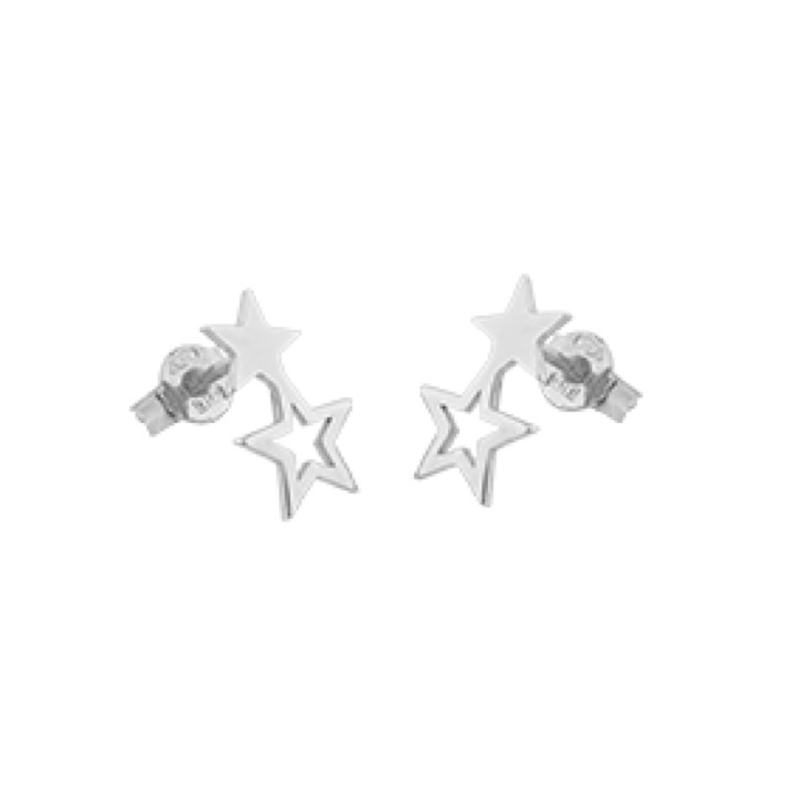 Double star örhänge Silver i gruppen Örhängen / Silverörhängen hos SCANDINAVIAN JEWELRY DESIGN (1711411001)