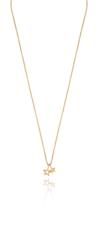 Double star pendant halsband Guld 42-47 cm