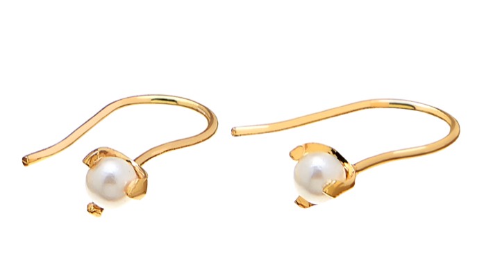 CU JEWELLERY Pearl short örhänge Guld