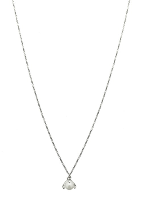 CU JEWELLERY Pearl short halsband Silver 42-47 cm