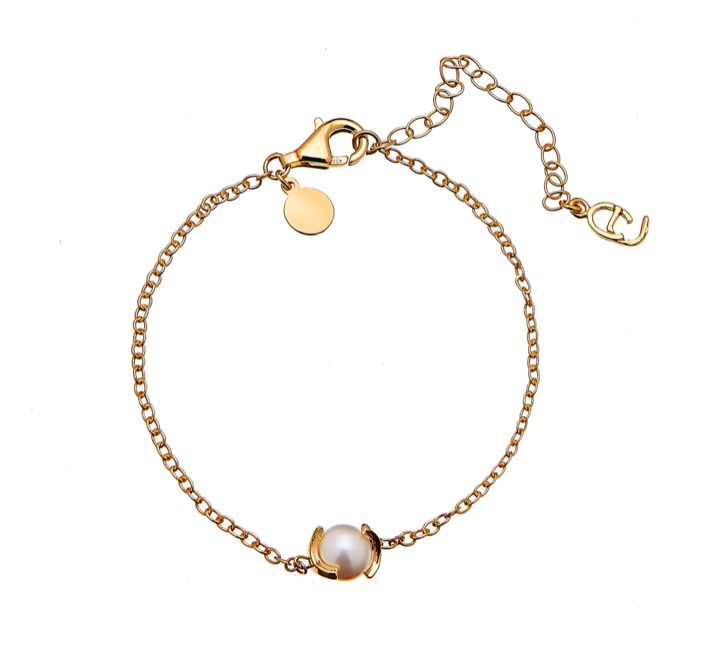 CU JEWELLERY Pearl chain braclet guld