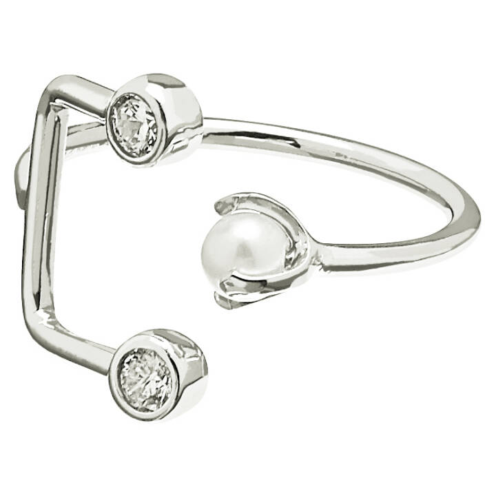 Pearl/Brilliant double ring Silver i gruppen Ringar hos SCANDINAVIAN JEWELRY DESIGN (1815521002V)