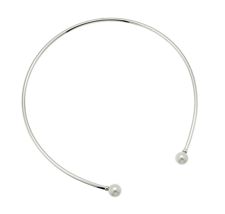 CU JEWELLERY Pearl bangle halsband flex Silver